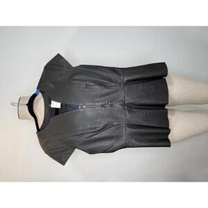 Beautiful Elie Tahari black leather top. - S
